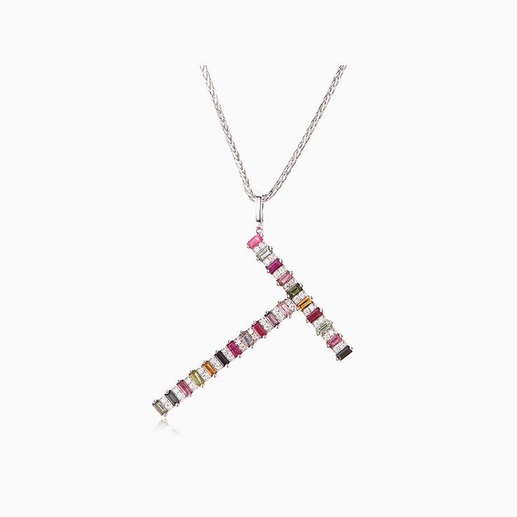 Multi Colour Persinalised Letter Pendant