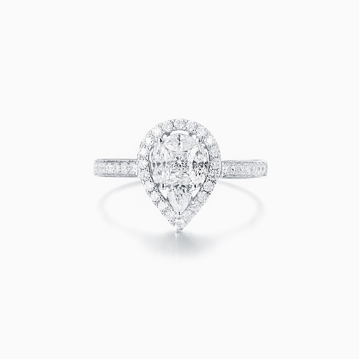 Pear Cluster Diamond Ring