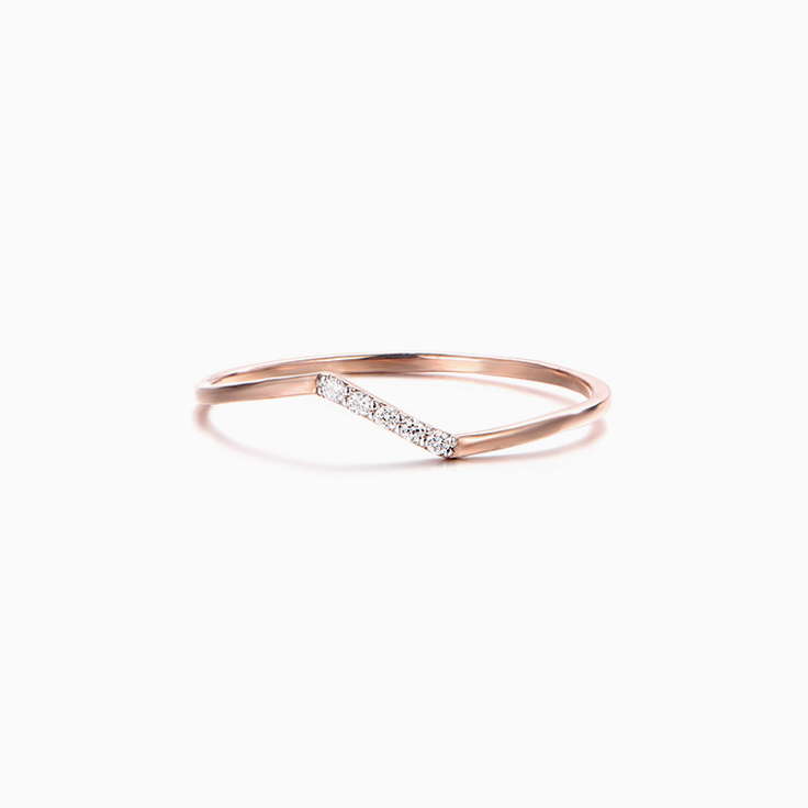Diamond Curved Stack Ring