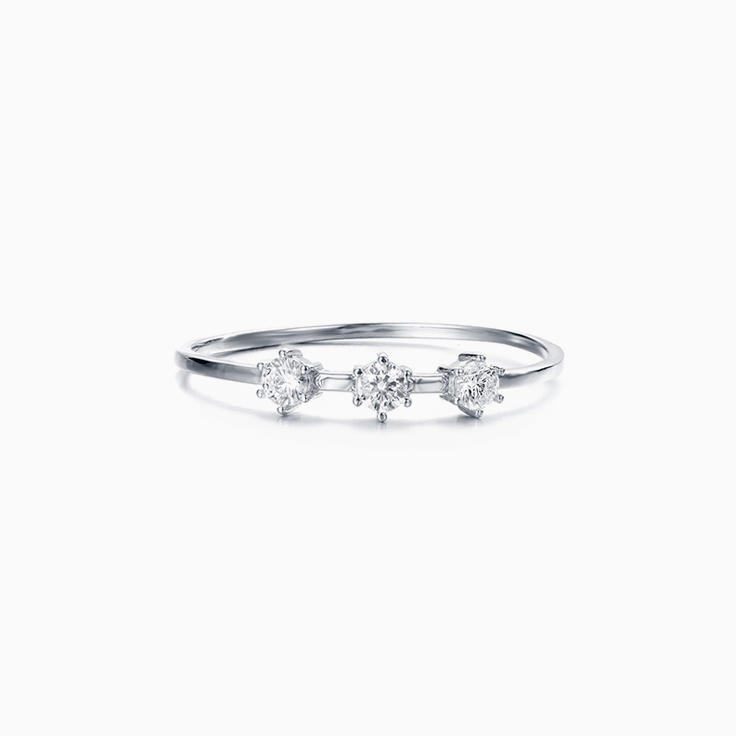 Petite Three stone Diamond Band