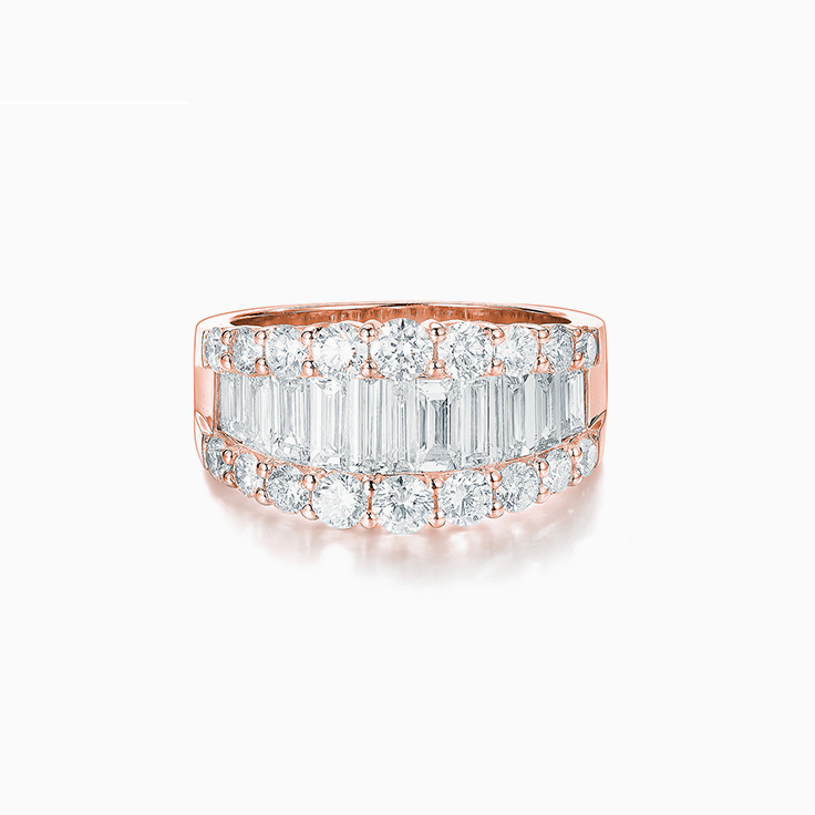 Baguette and Round Diamond Dress ring