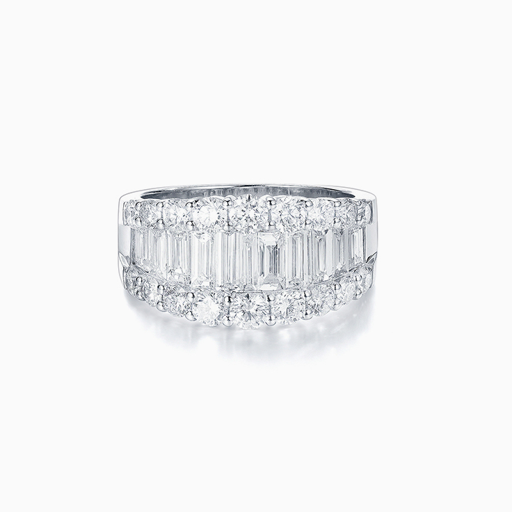 Baguette and Round Diamond Dress ring