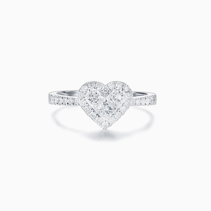 Heart Cluster Diamond Ring