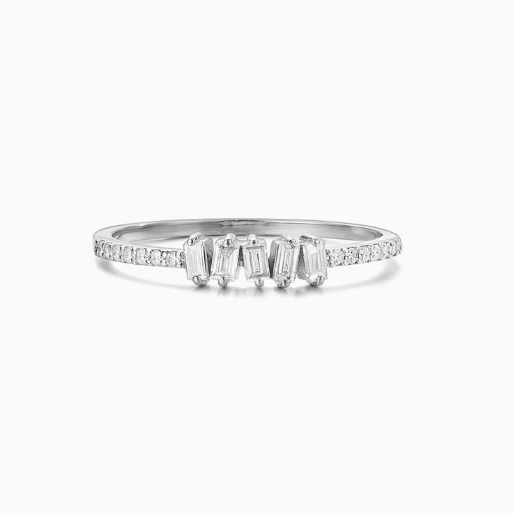 Baguette and Round Diamond Band