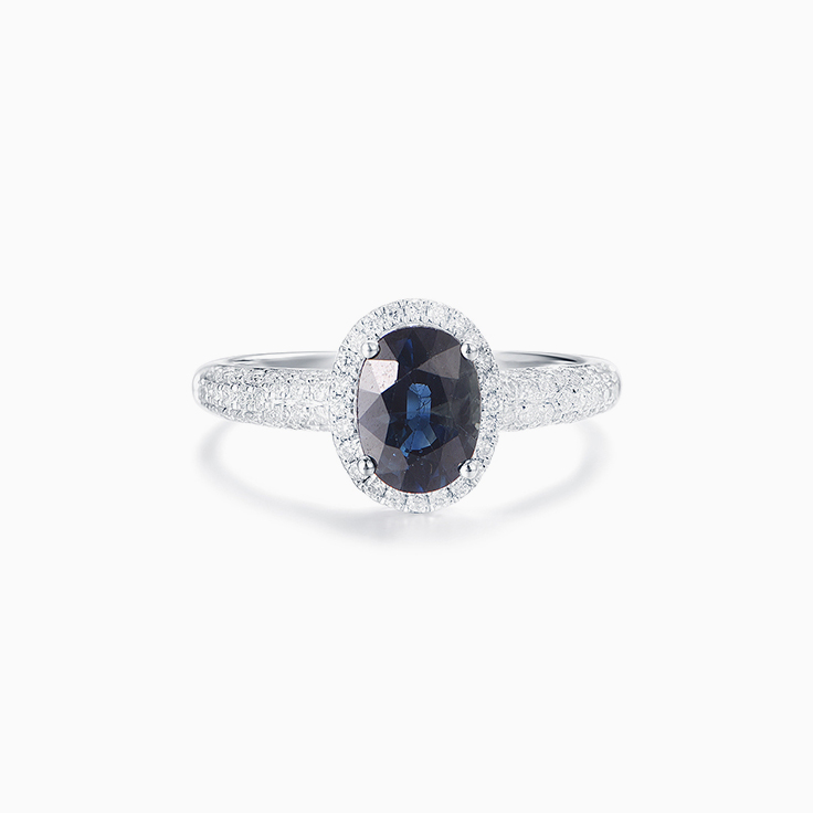 Sapphire on a Pave Band