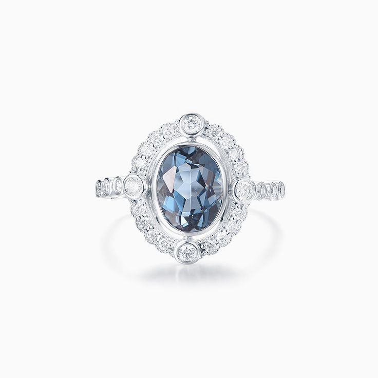 Art Deco London Blue Topaz Ring