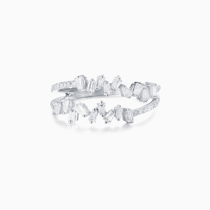 Tapered Baguette Double Band Ring