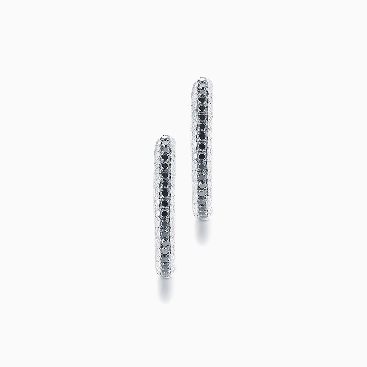 Black and White Diamond Hoops