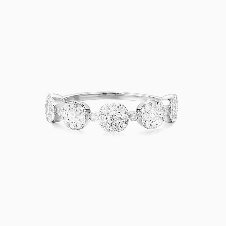 Five Circle cushion Cluster Diamond Ring