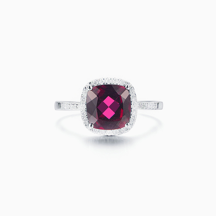 Cushion Cut Garnet Ring