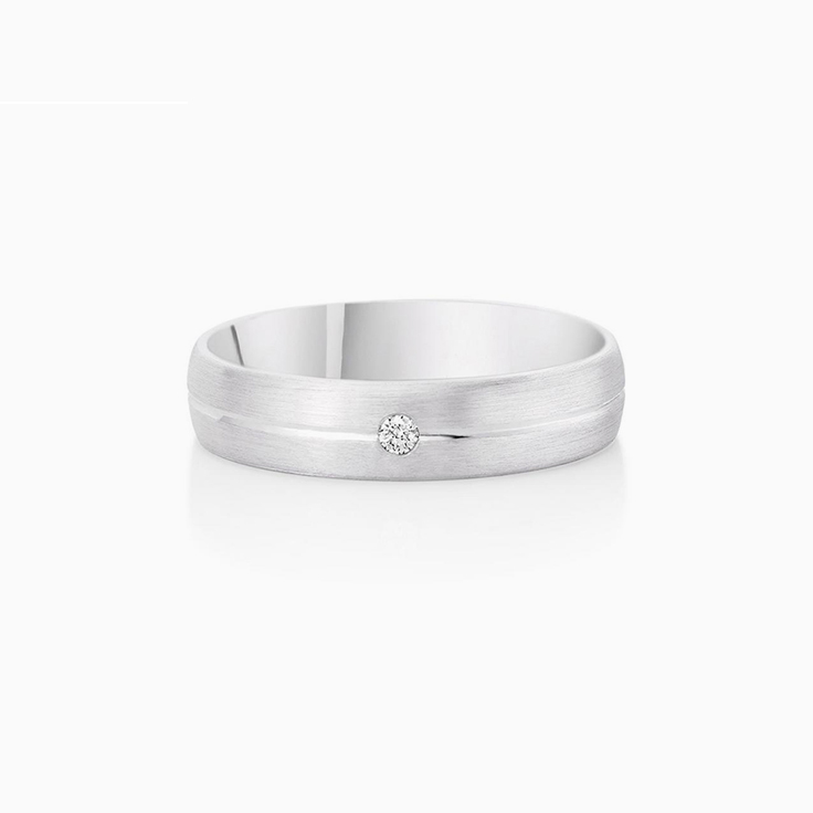 Drop Set Mens Wedding Ring