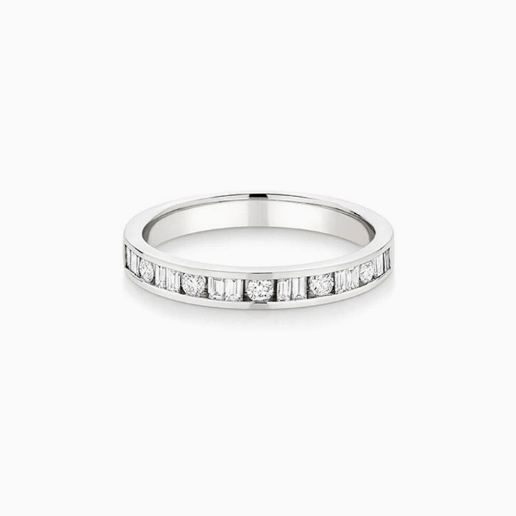 Baguette and Round Channel set Ring