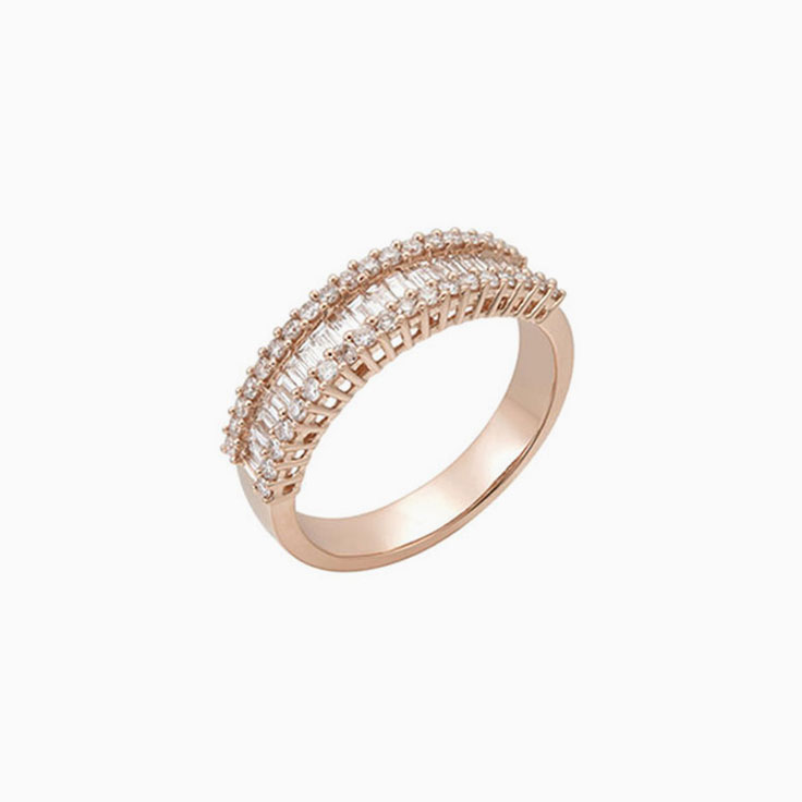 Baguette and Round stack ring 2124