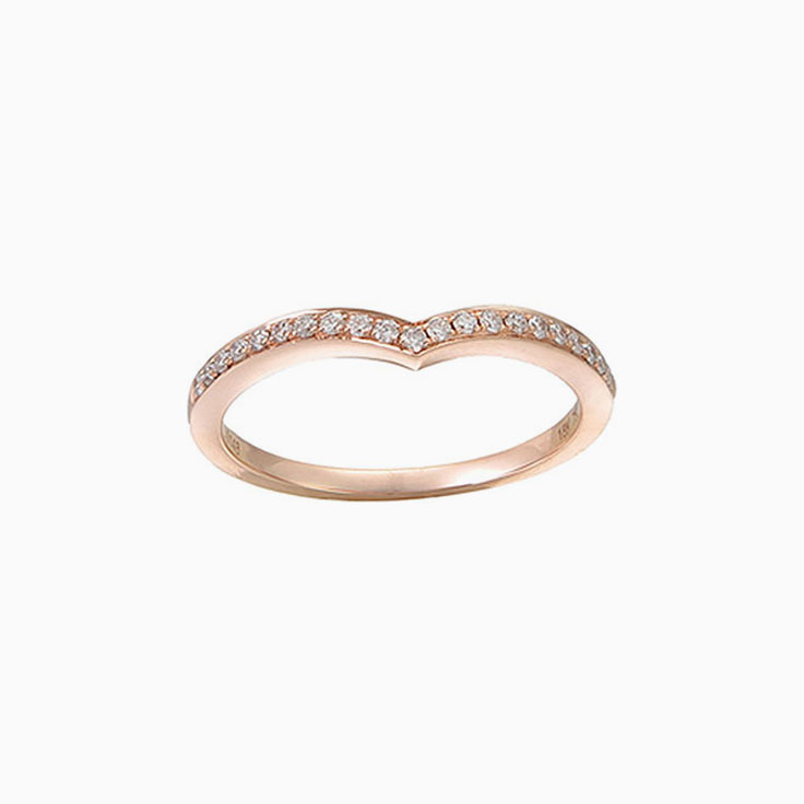 Pave Set Curved Wedding Ring