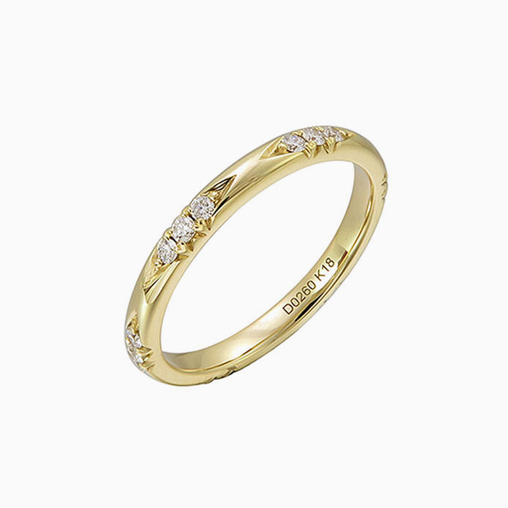 Carved ladies wedding ring 3260