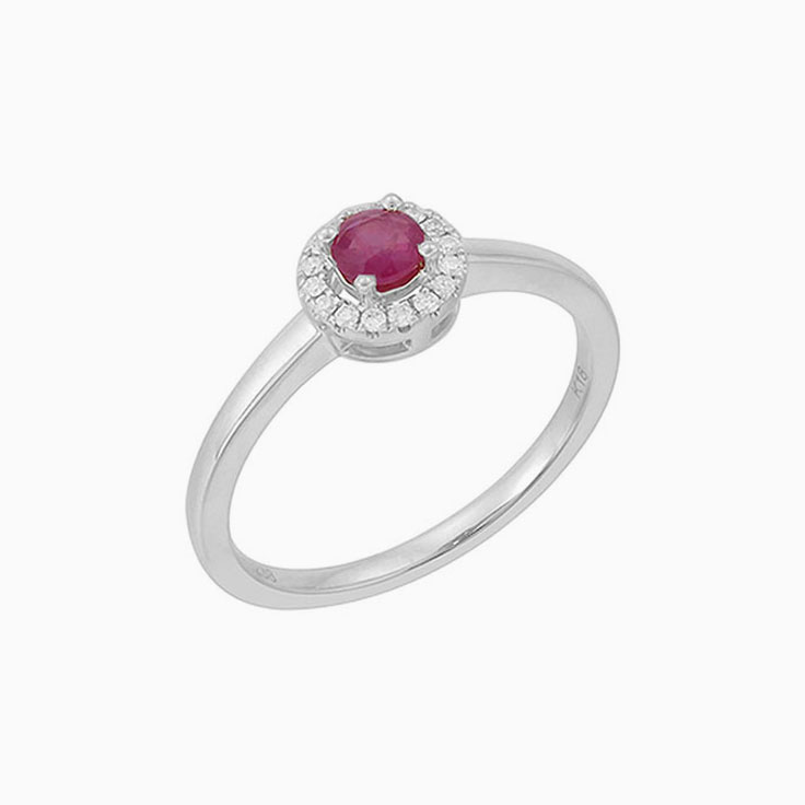 Ruby With A Halo Ring 3830