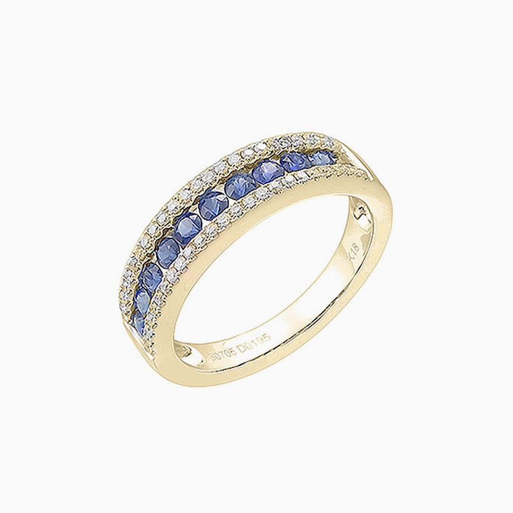 Blue Sapphire and diamond ring 3918