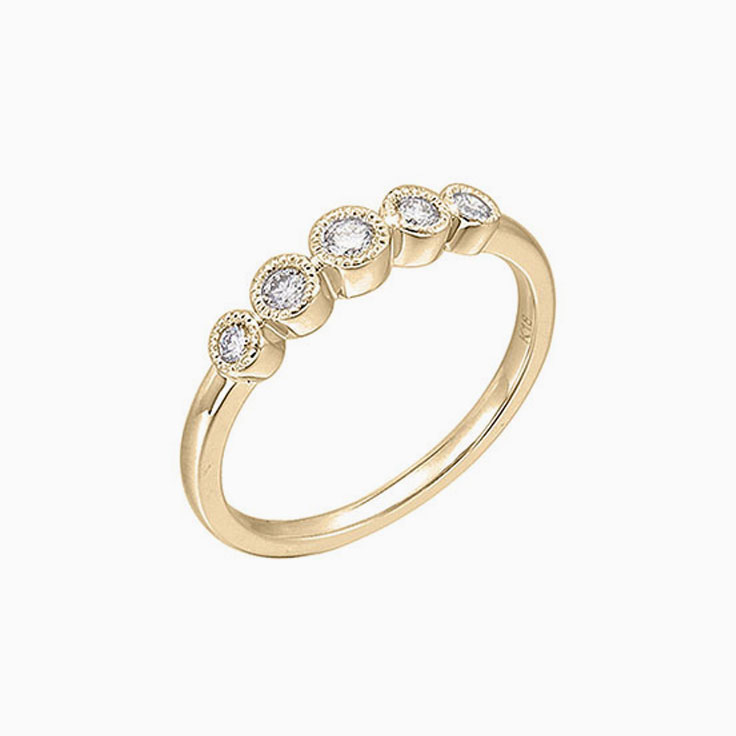 5stone Bezel set Diamond Ring