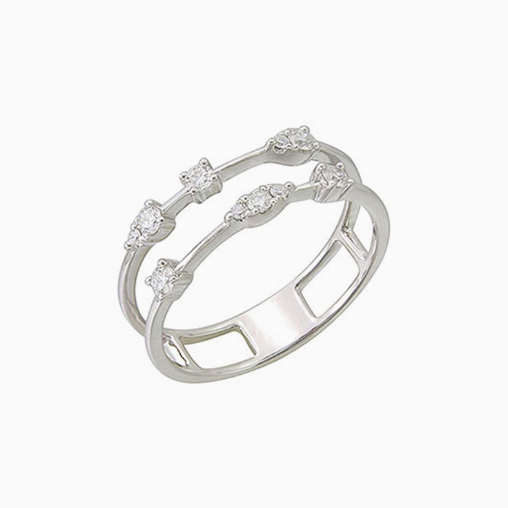 Double bar diamond ring F3035