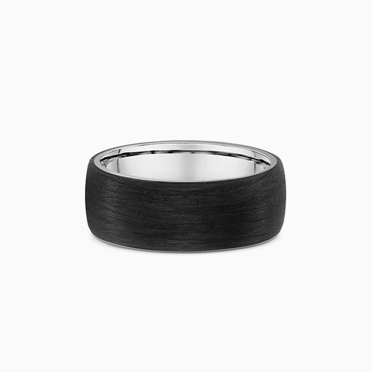 Carbon fibre on White gold wedding band