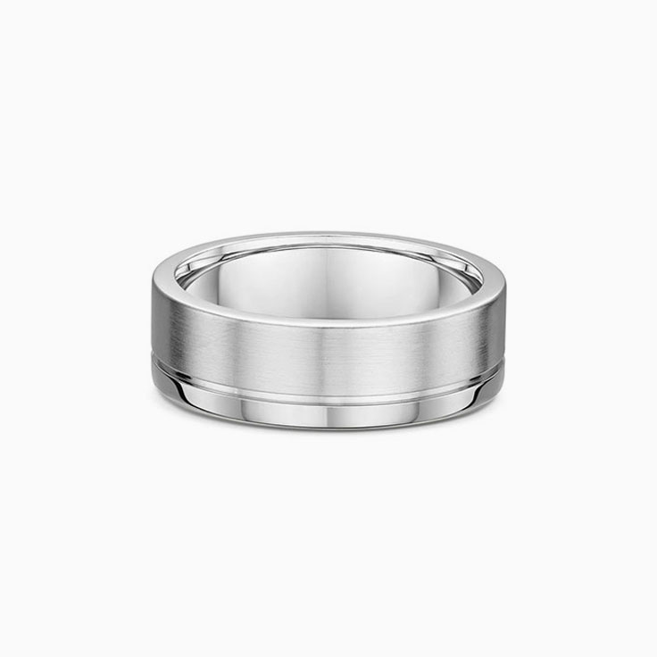Side Grooved mens wedding ring 577A04