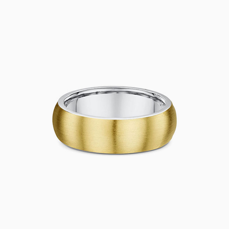 Classic rounded two tone wedding ring