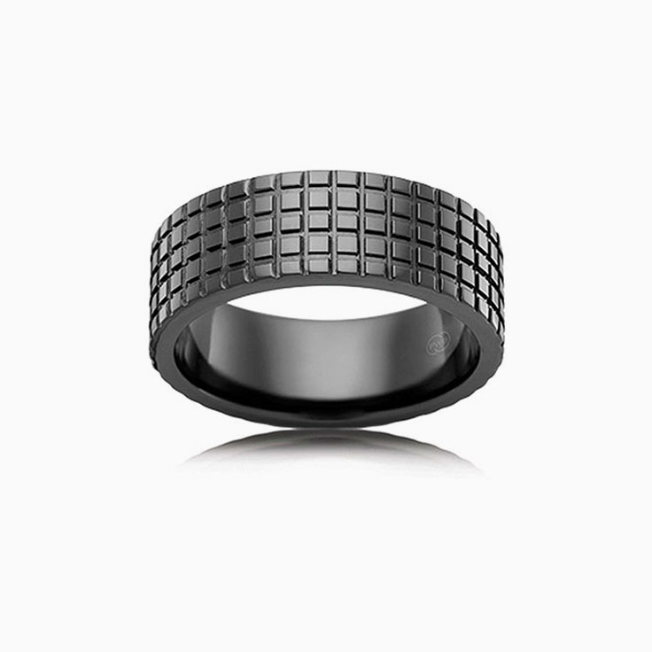 Square pattern Zirconium Ring