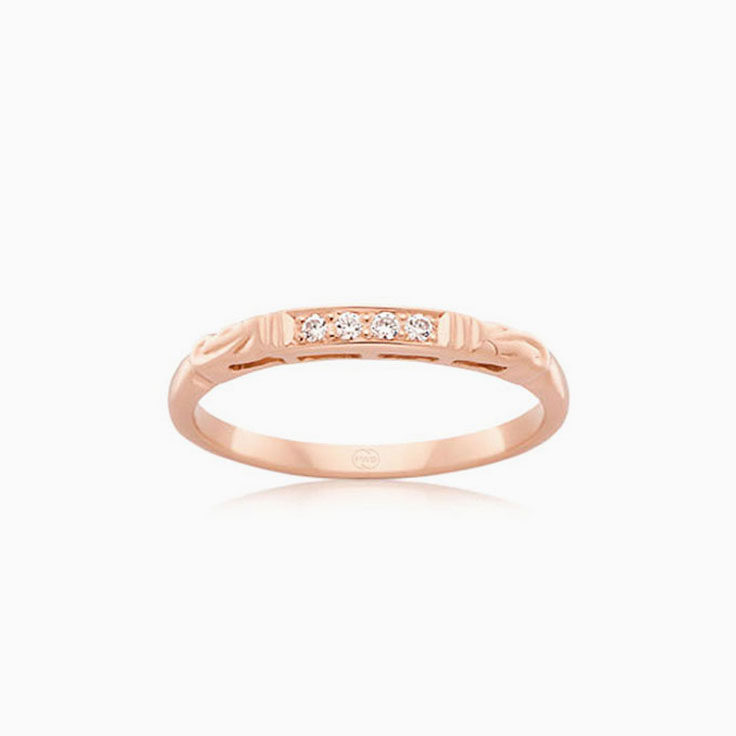 Carved Diamond Wedding ring J1670