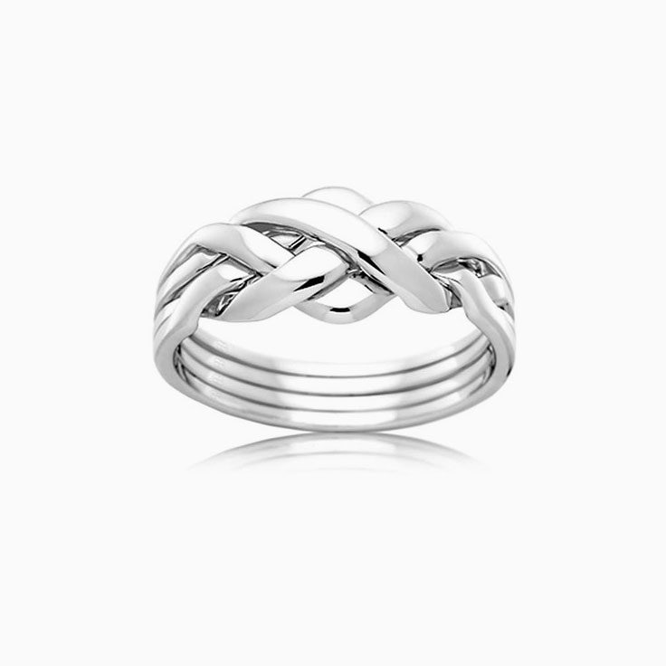 Braided Ladies Three Tone Ring