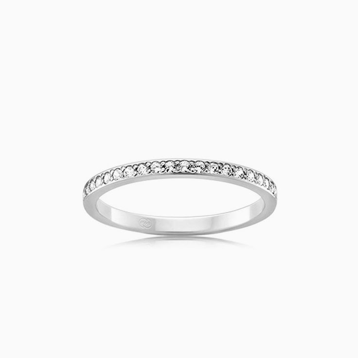Pave set womens wedding ring F3480