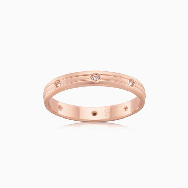 Drop set wedding ring B2633