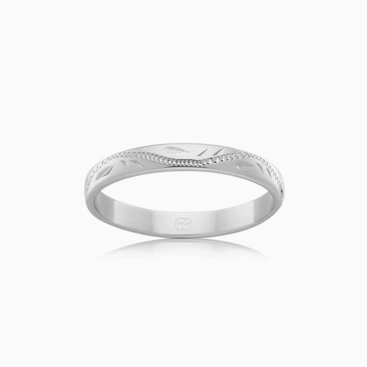 Carved Wedding ring B1564