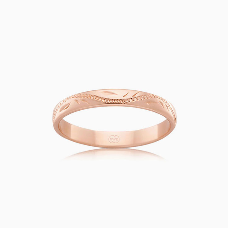 Carved Wedding ring B1564