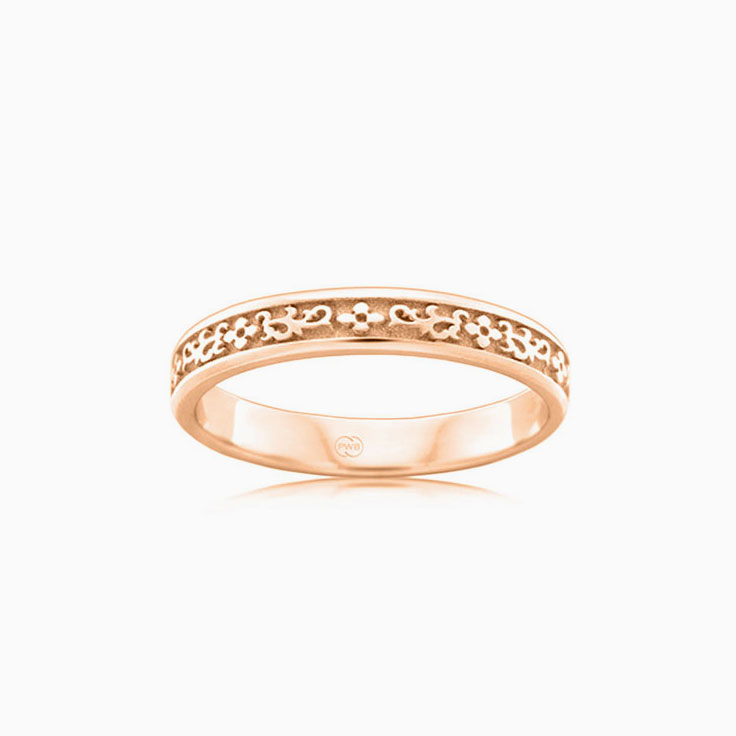 Carved ladies wedding ring J3646