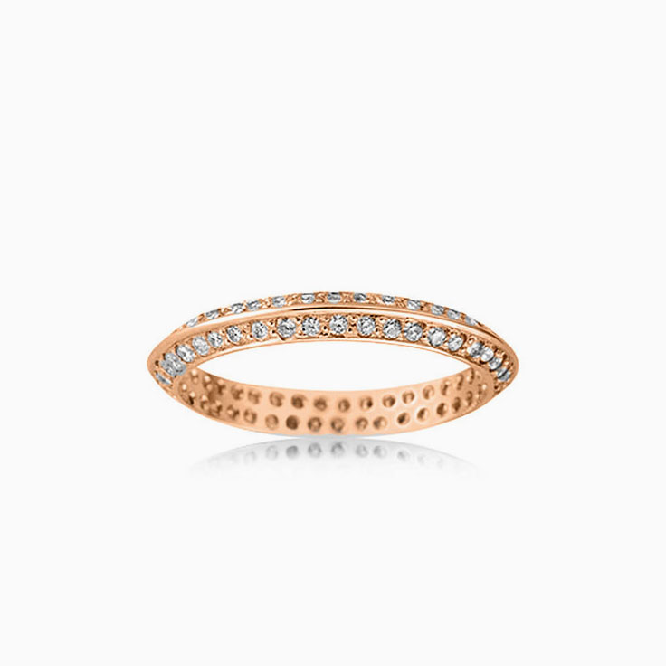 Knife edge diamond wedding ring
