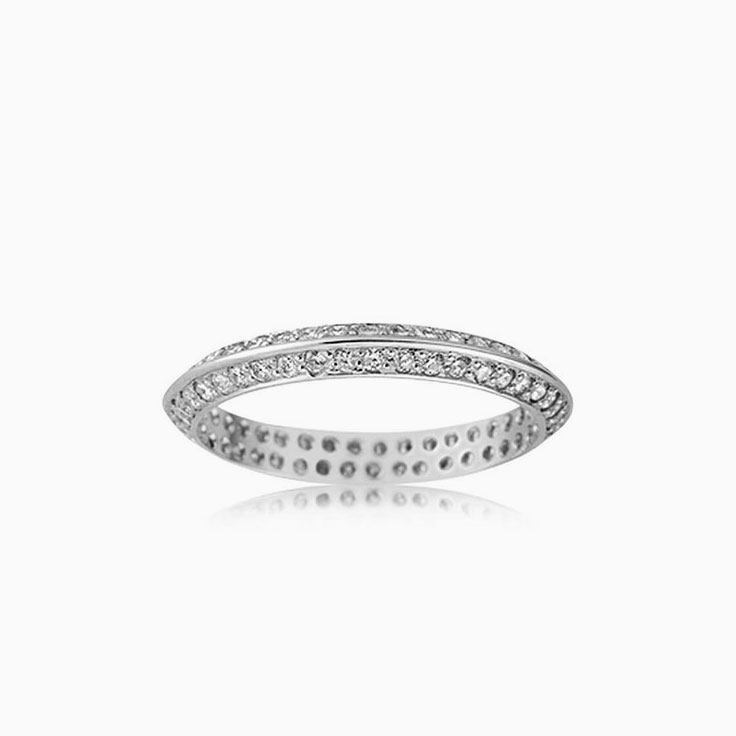 Knife edge diamond wedding ring