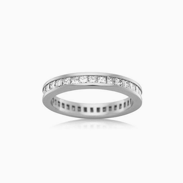 Princess cut channel set wedder J4067