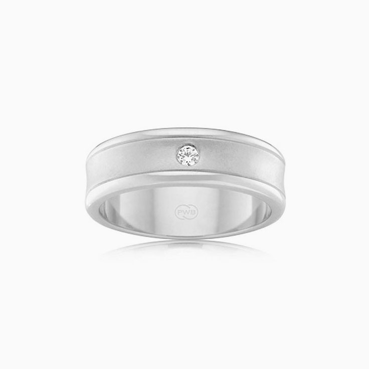 Drop set mens wedding ring WR3559