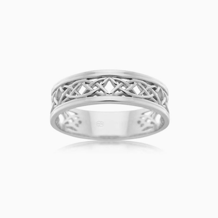 Mesh Pattern Mens Wedding Ring J2655