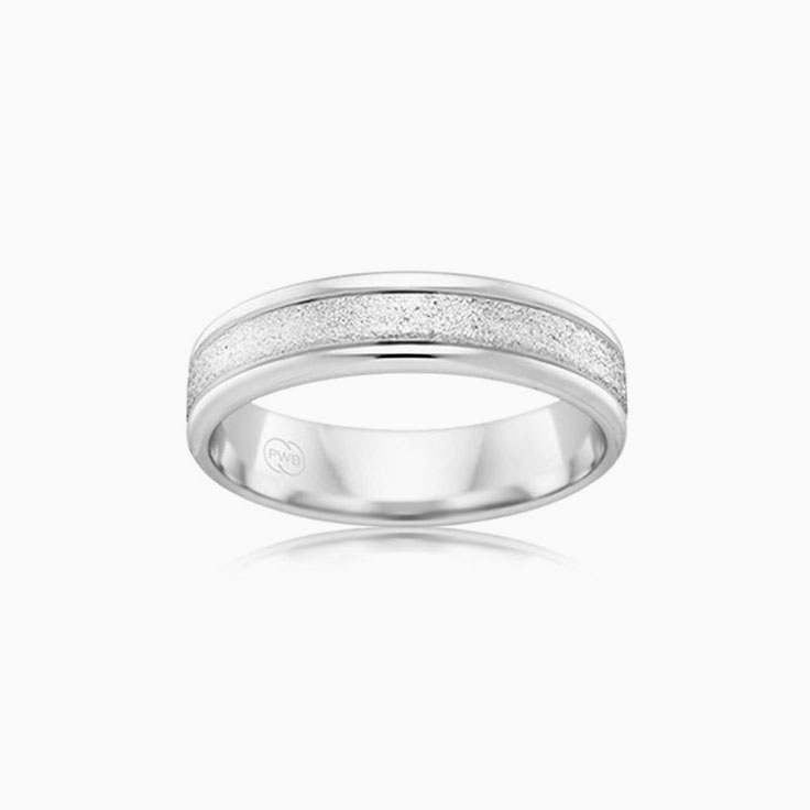 Plain White Gold Wedding Band