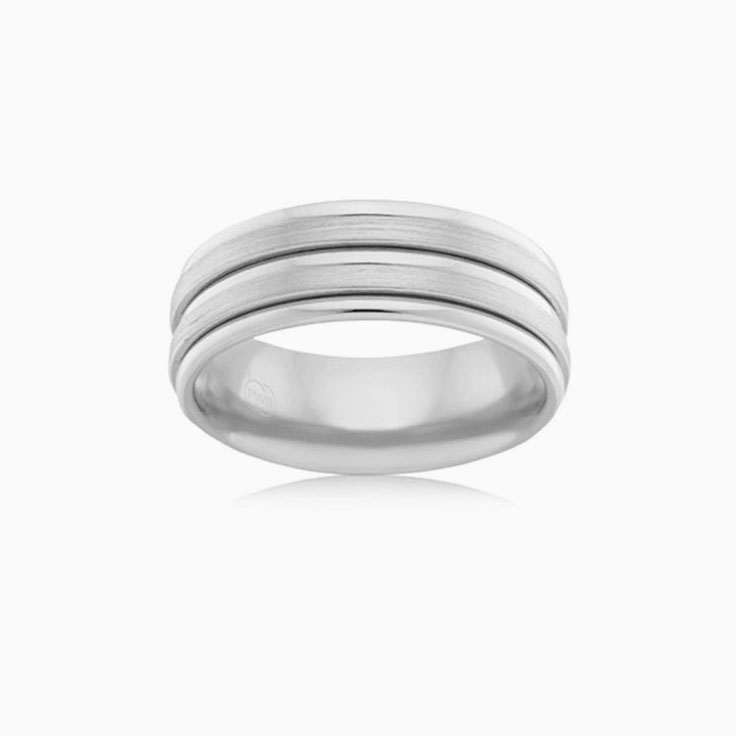 Double Grooved Mens ring J2700