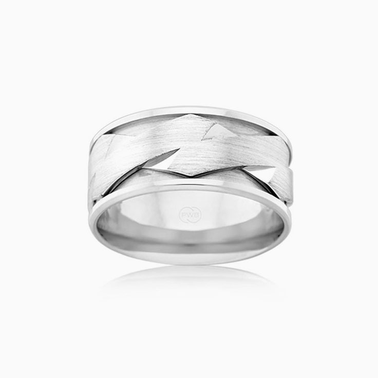 Carved Mens Wedding ring J4165
