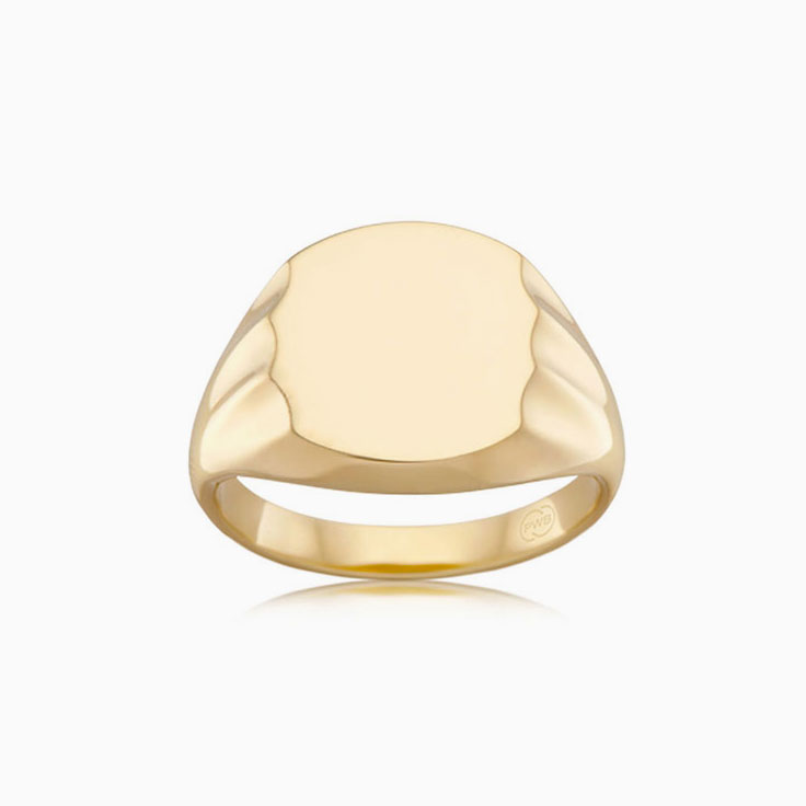 Classic Wavy Signet Wedding Band