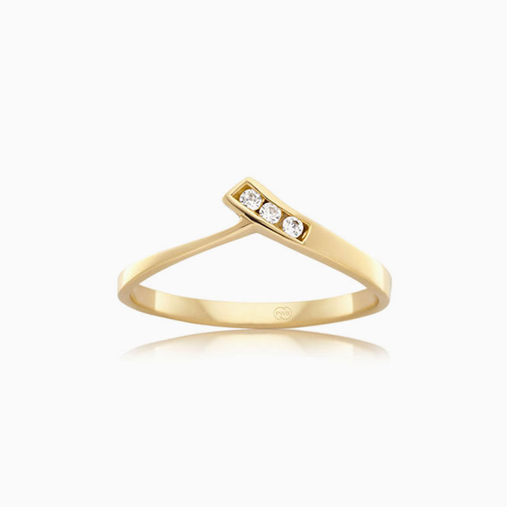 Three Stone Lab Diamond Wedding Band