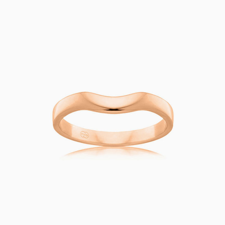 Plain curved wedding ring J3516