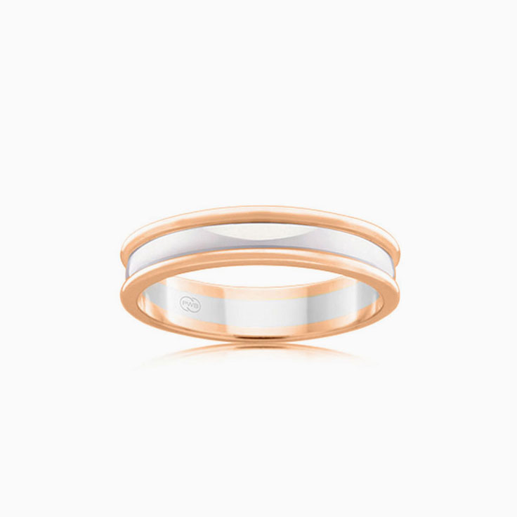 Two tone mens wedding ring 2T1132