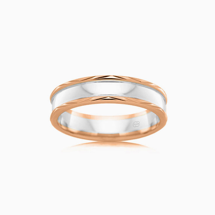 Two tone mens wedding ring 2T1331