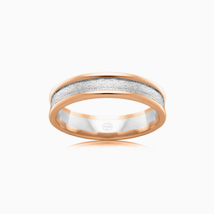 Two tone Mens wedding ring 2T2564