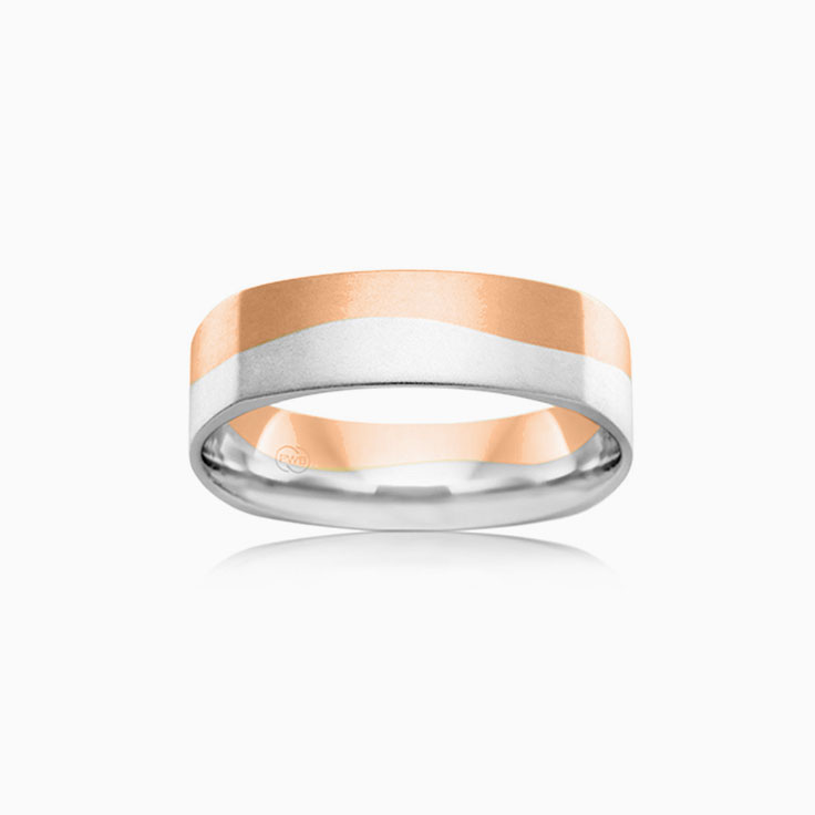 Two tone mens wedding band 2T2972