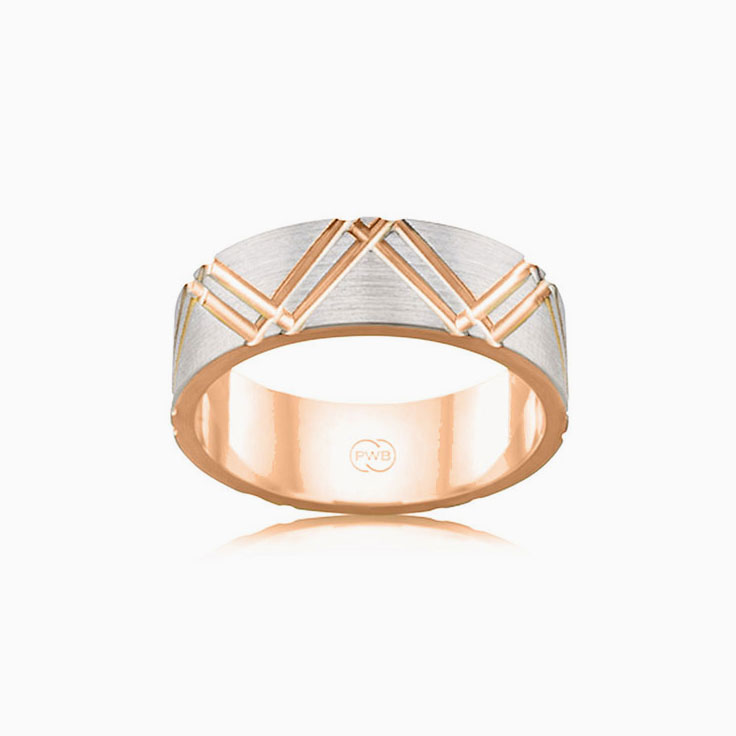 Two tone wedding ring 2T3725